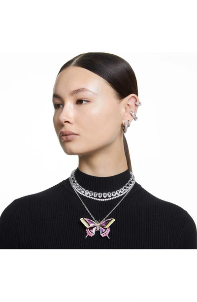 Swarovski Dextera Crystal-embellished Hoop Earrings In Silver