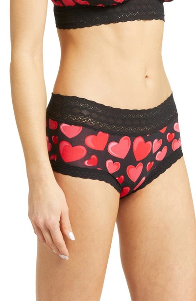 Shop Meundies Feelfree Lace Hipster Briefs In Red Hearts