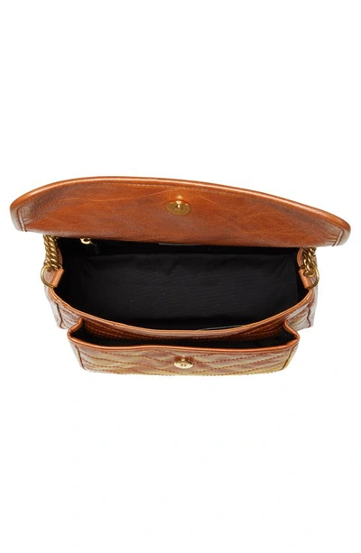 Shop Saint Laurent Medium Niki Matelassé Crinkled Leather Shoulder Bag In Light Caramel