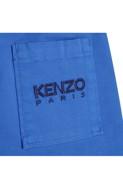 Shop Kenzo Kids' Drawstring Twill Shorts In 878-electric Blue