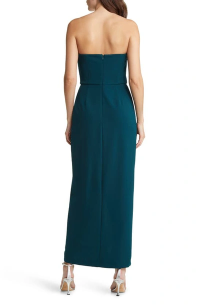 Shop Wayf The Angelique Strapless Tulip Gown In Deep Teal