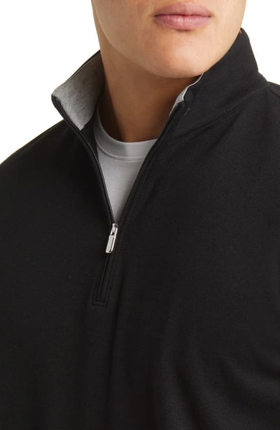 Shop Peter Millar Comfort Interlock Quarter Zip Pullover In Black