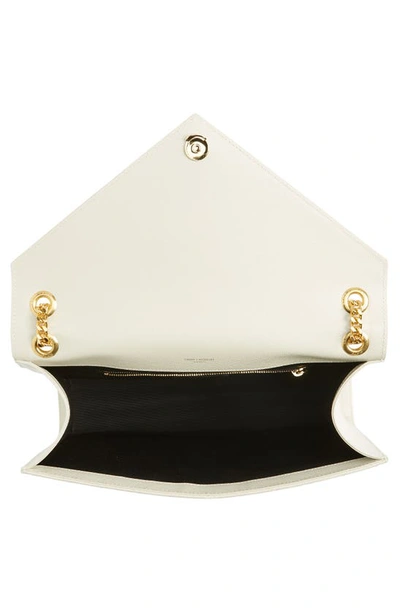 Saint Laurent Monogram Ysl V-flap Large Tri-quilt Envelope Chain Shoulder Bag - Golden Hardware In Crema Soft