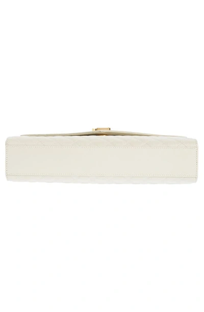 Shop Saint Laurent Large Envelope Calfskin Shoulder Bag In Crema Soft