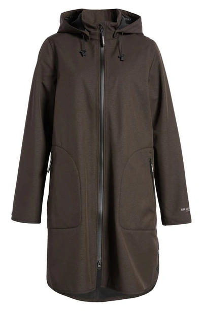 Ilse Jacobsen Hooded Water Resistant Rain Jacket In Black