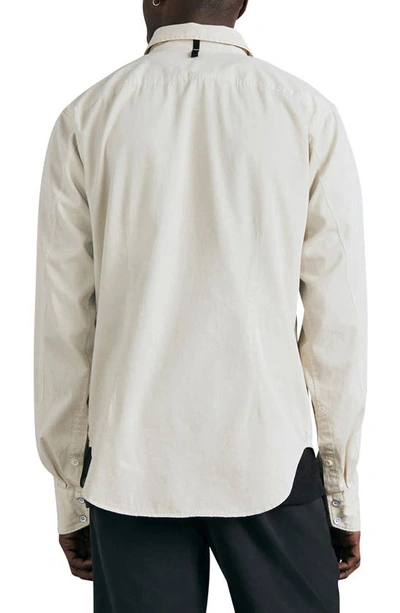 Rag & Bone Arrow Garment Dyed Cotton Blend Button-up Shirt In Midgrey