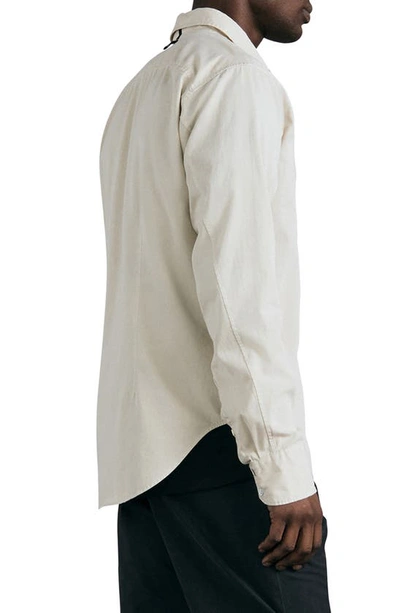 Rag & Bone Arrow Garment Dyed Cotton Blend Button-up Shirt In Midgrey