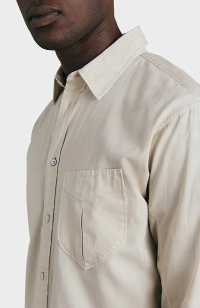Rag & Bone Arrow Garment Dyed Cotton Blend Button-up Shirt In Midgrey