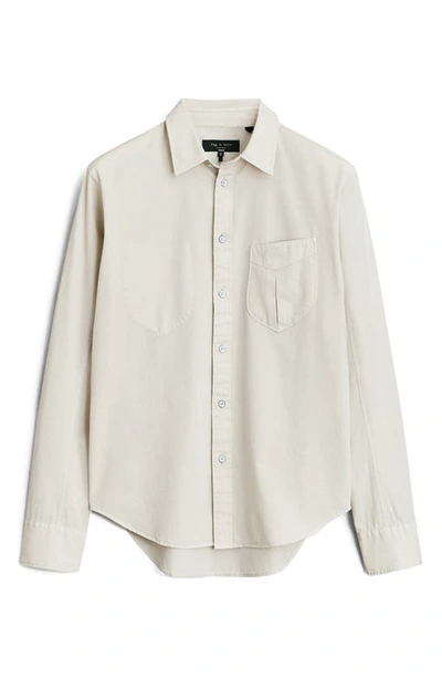 Rag & Bone Arrow Garment Dyed Cotton Blend Button-up Shirt In Midgrey