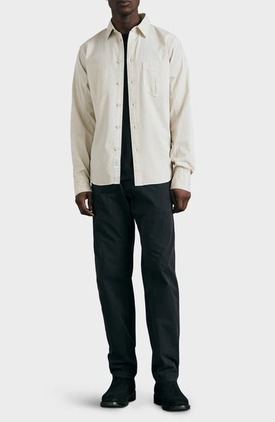 Rag & Bone Arrow Garment Dyed Cotton Blend Button-up Shirt In Midgrey