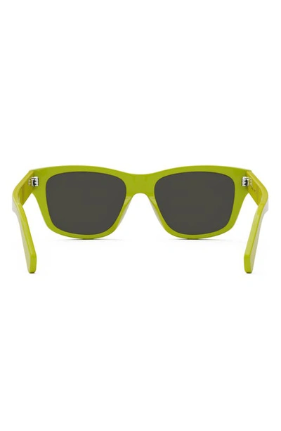 Shop Celine Monochroms 55mm Square Sunglasses In Shiny Yellow / Smoke