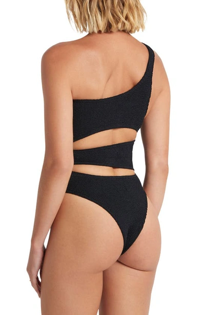 Shop Bound By Bond-eye Rico Cutout One-shoulder One-piece Swimsuit In Black Eco