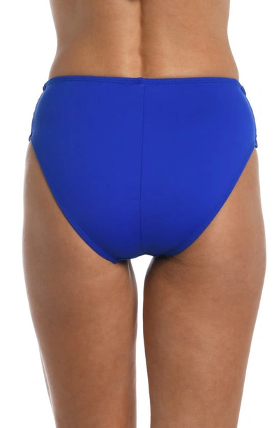 La Blanca Island Goddess Overlap Bikini Bottoms In Sapphire