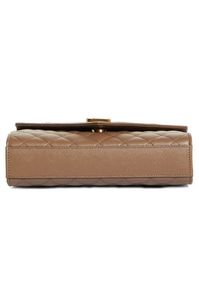 Shop Saint Laurent Small Envelope Calfskin Leather Shoulder Bag In Taupe/ Taupe/ Taupe