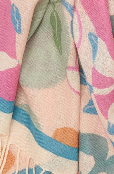 Nordstrom Tissue Print Wool & Cashmere Wrap Scarf In Pink Hilma Floral