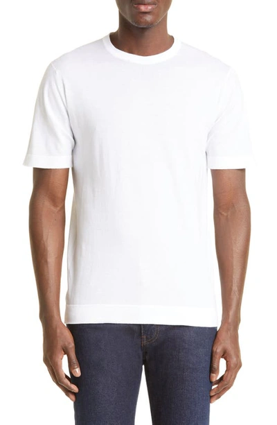 Shop John Smedley Lorca Crewneck T-shirt In White