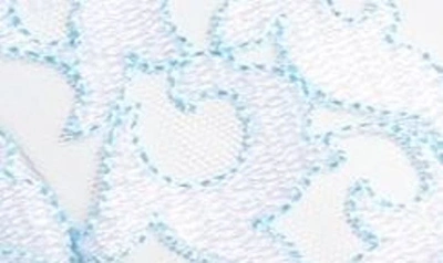 Shop Bluebella Gabriella Embroidered Mesh Underwire Bra In White/ Blue Topaz