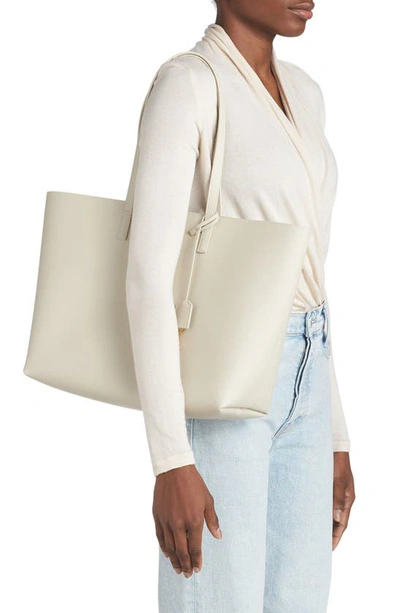 Shop Saint Laurent Shopping Leather Tote In Crema Soft