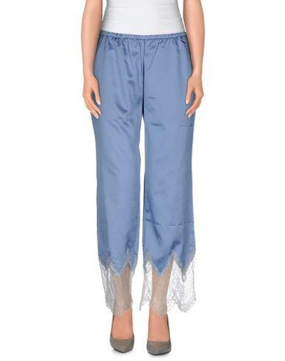 Shop Twinset Cropped Pants & Culottes In Pastel Blue