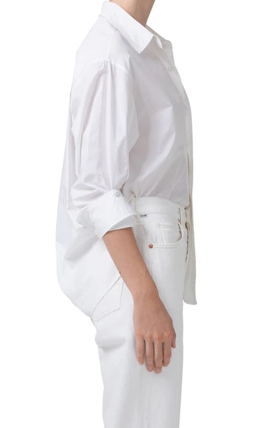 Citizen Of Humanity Kayla Oversize Poplin Button-up Shirt In Optic White