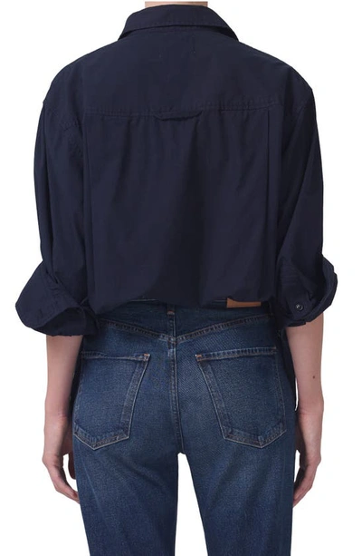 Shop Citizens Of Humanity Kayla Oversize Button-up Shirt In Navy