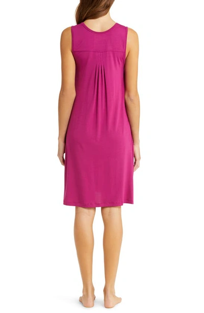 Shop Papinelle Pleated Chemise In Dark Raspberry