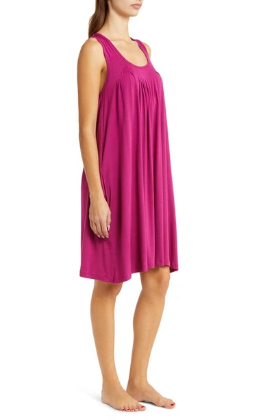 Shop Papinelle Pleated Chemise In Dark Raspberry