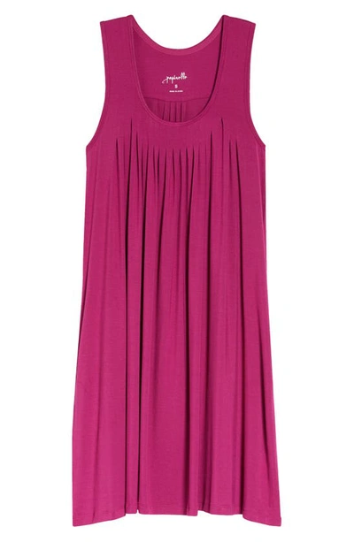 Shop Papinelle Pleated Chemise In Dark Raspberry