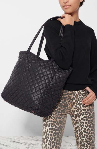 Shop Mz Wallace Large Metro Quatro Quilted Nylon Tote In Black