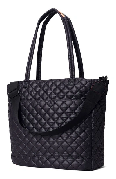 Shop Mz Wallace Large Metro Quatro Quilted Nylon Tote In Black