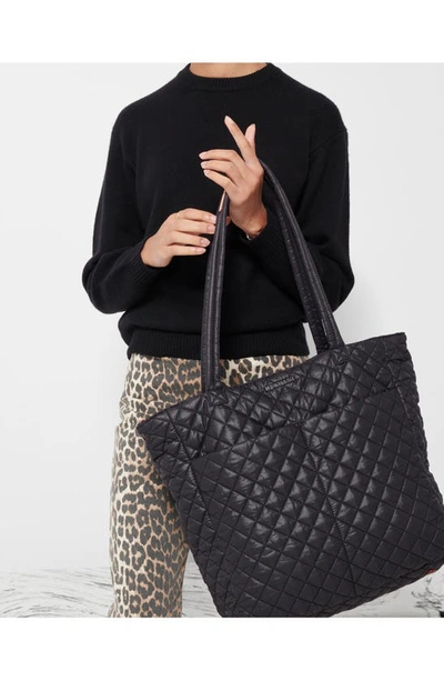 Shop Mz Wallace Large Metro Quatro Quilted Nylon Tote In Black