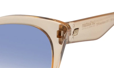 Shop Le Specs Hot Trash 56mm Gradient Cat Eye Sunglasses In Beige / Blue Grad
