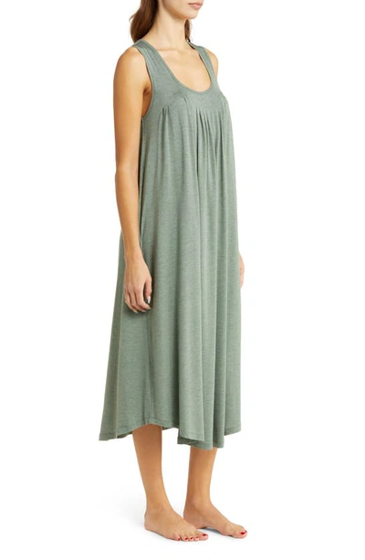 Shop Papinelle Pleated Nightgown In Moss