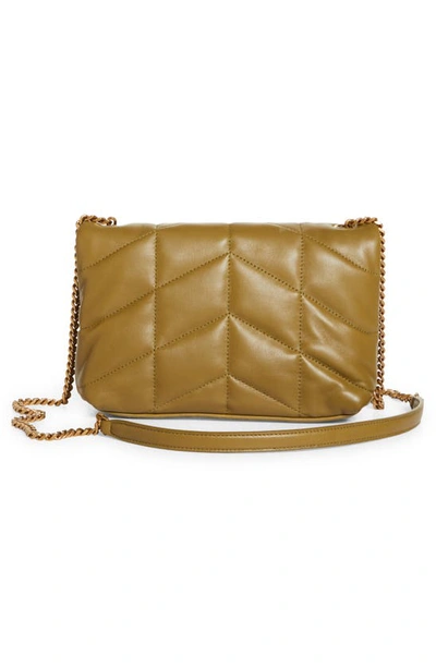 Shop Saint Laurent Toy Loulou Puffer Quilted Leather Crossbody Bag In Hazel Green