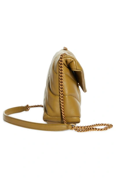 Shop Saint Laurent Toy Loulou Puffer Quilted Leather Crossbody Bag In Hazel Green