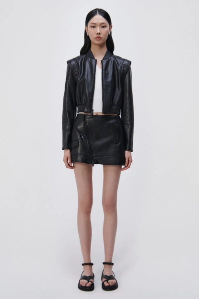 Shop Jonathan Simkhai Hannah Vegan Leather Mini Skirt In Black