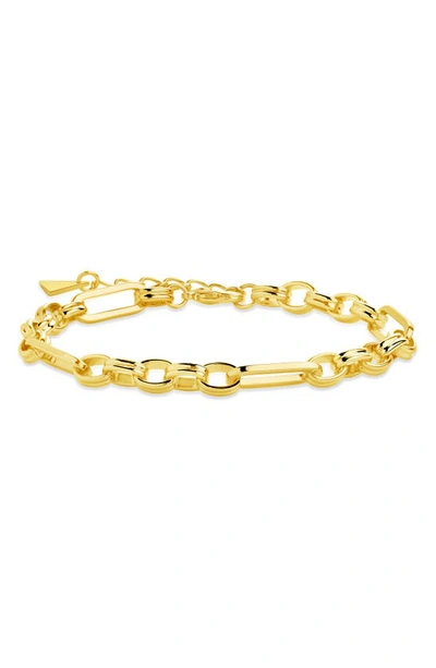 Shop Sterling Forever Double Oval Link Chain Bracelet In Gold