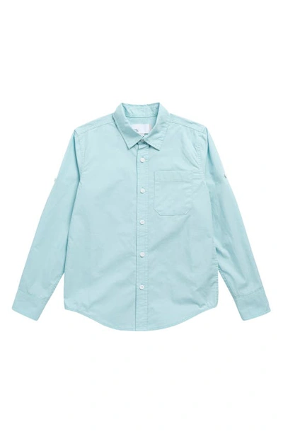 Shop Nordstrom Rack Kids' Long Sleeve Poplin Shirt In Blue Resort