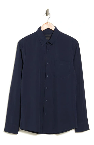 Shop 14th & Union Long Sleeve Performance Shirt In Navy Blazer