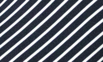 Shop Nina Leonard V-neck Stripe Maxi Dress In Navy/ White