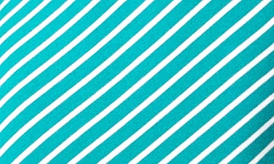 Nina Leonard V-neck Stripe Maxi Dress In Ocean/ White