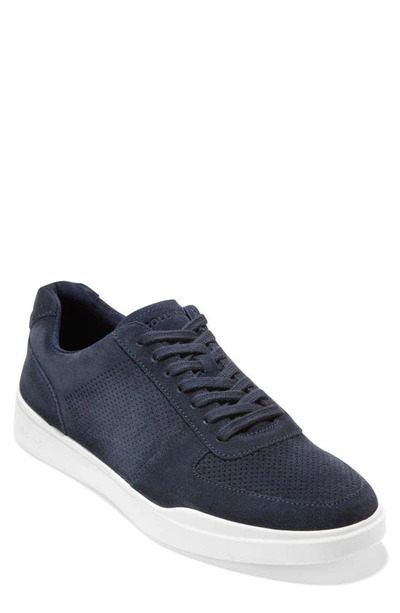 Shop Cole Haan Grand Crosscourt Modern Perforated Sneaker In Navy Blazer/ Optic White
