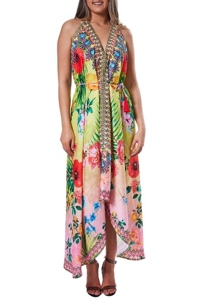 Ranee's Embellished Halter Dress In Yellow