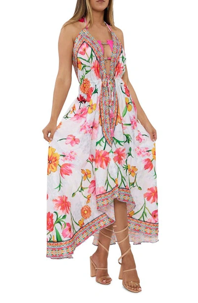 Shop Ranee's Floral Halter Dress In White