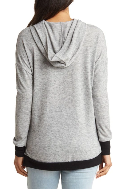 Go Couture Dolman Sleeve Hoodie In Grey/ Black