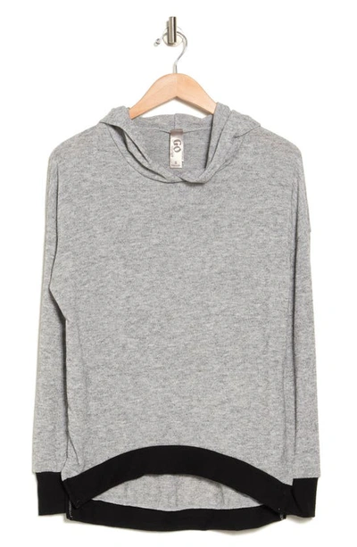 Go Couture Dolman Sleeve Hoodie In Grey/ Black