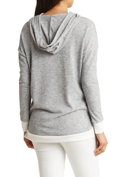 Shop Go Couture Dolman Sleeve Hoodie In Grey Print 1
