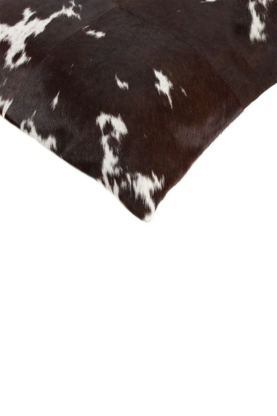 Natural Torino Quattro Genuine Cowhide Pillow In Chocolate/white
