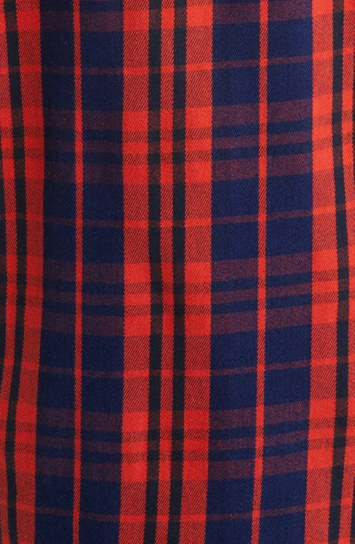 Ice Cream Flapjack Plaid Cotton Flannel Button-up Shirt In Indigo