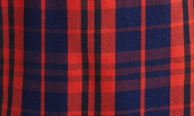 Ice Cream Flapjack Plaid Cotton Flannel Button-up Shirt In Indigo